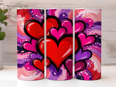 Romantic Valentine Heart Tumbler, Seamless Love Pattern, Romantic Heart Design, 20Oz Sublimation Wrap, Sweet Valentine Art, Festive Heart Texture, Tumbler Sublimation Sublimation Lara' s Designs 