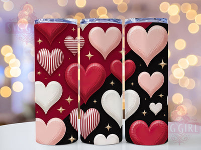Romantic Valentine Hearts Tumbler, Love Tumbler, Romantic 20oz Wrap, Sublimation Design, Stylish Gift Idea, Heart Wrap, Valentine Tumbler Sublimation SvggirlplusArt 