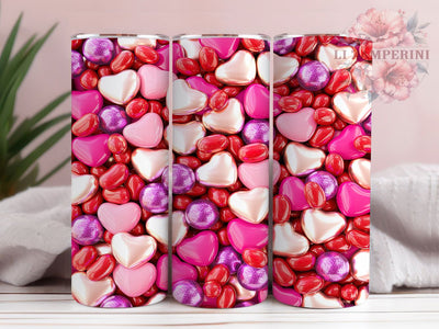 Romantic Valentine Hearts Tumbler, PNG Tumbler Pattern, Romantic Holiday Design, 20Oz Sublimation Wrap, Cute Love Art, Festive Heart Texture, Tumbler Sublimation Sublimation Li Zamperini 