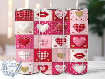 Romantic Valentine Pattern Tumbler, Romantic Pattern Wrap, Love Day Cup, 20oz Sublimation Wrap, Stylish Valentine Design Tumbler, Artistic Heart Pattern Cup, Festive Love Theme Wrap Sublimation ToriDesigns 