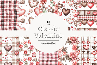 Romantic Valentines Day Digital Paper | Love Patterns Digital Pattern GlamArtZhanna 