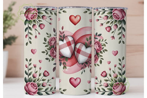 Romantic Valentine's Tumbler Wrap Sublimation PixelChick 