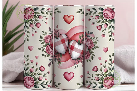 Romantic Valentine's Tumbler Wrap Sublimation PixelChick 