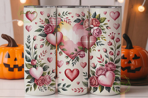 Romantic Valentine's Tumbler Wrap Sublimation PixelChick 