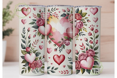 Romantic Valentine's Tumbler Wrap Sublimation PixelChick 