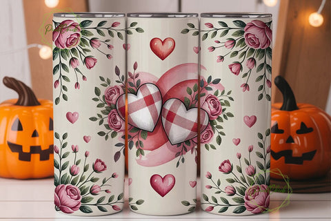 Romantic Valentine's Tumbler Wrap Sublimation PixelChick 