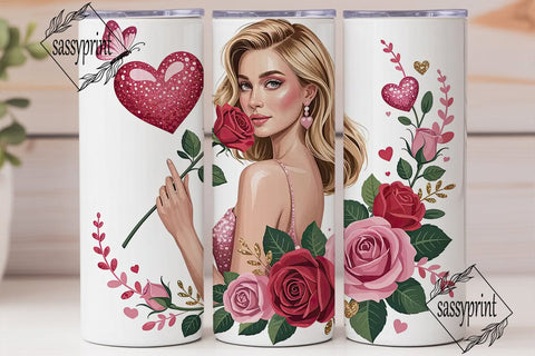 Romantic Valentine's Tumbler Wrap Sublimation sassyprint 