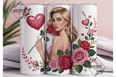 Romantic Valentine's Tumbler Wrap Sublimation sassyprint 