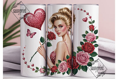 Romantic Valentine's Tumbler Wrap Sublimation sassyprint 