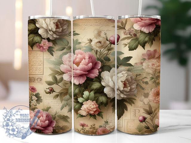 Romantic Victorian Floral 20oz Tumbler, Vintage Floral Sublimation PNG, Elegant Victorian Design, 20oz Romantic Wrap, Classic Victorian PNG, Stylish Vintage Tumbler, Artistic Romantic Sublimation Sublimation ToriDesigns 