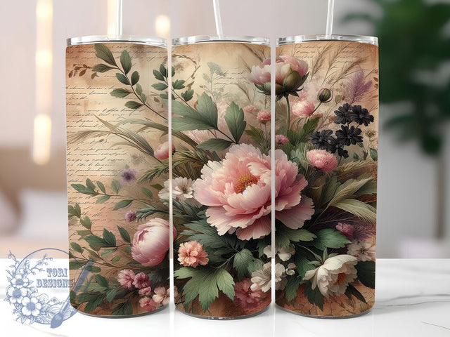 Romantic Victorian Floral 20oz Tumbler, Vintage Floral Sublimation PNG, Elegant Victorian Design, 20oz Romantic Wrap, Classic Victorian PNG, Stylish Vintage Tumbler, Artistic Romantic Sublimation Sublimation ToriDesigns 