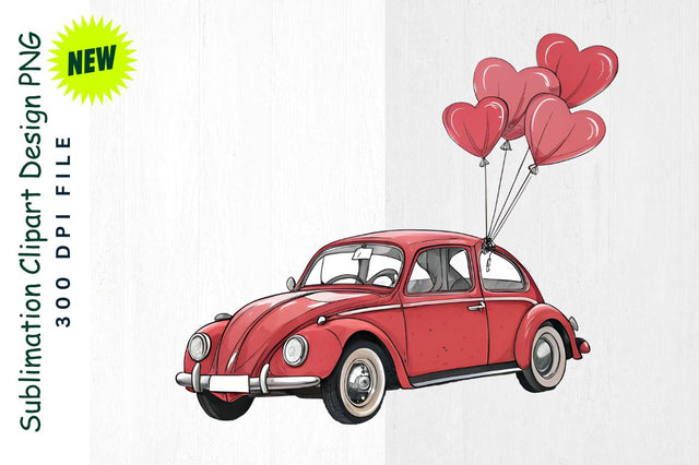 Romantic Vintage Car Sublimation Clipart Sublimation Regulrcrative 