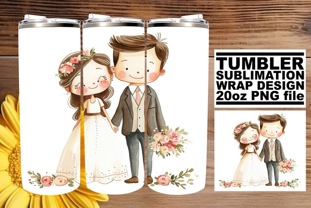 Romantic Watercolor Wedding Tumbler Wrap: Love Infusion 20oz Sublimation afrosvg 