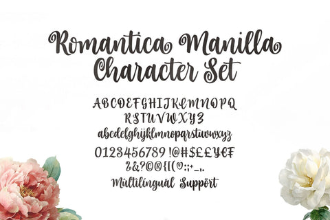 Romantica Manilla – A Handcrafted Script and Marker Font Duo Font Four Lines Std. 