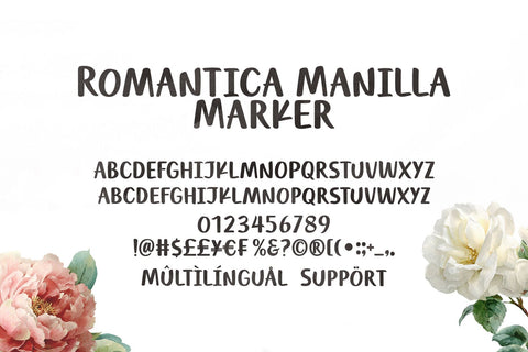Romantica Manilla – A Handcrafted Script and Marker Font Duo Font Four Lines Std. 
