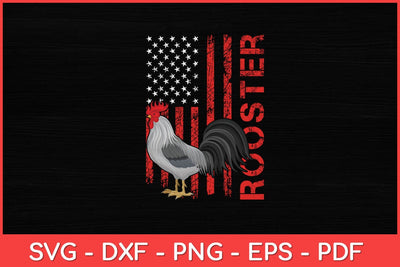 Rooster Chicken American Flag US Fighting Cock Svg Design SVG artprintfile 