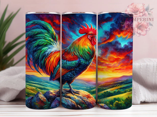 Rooster Chicken Farmhouse 20oz Rustic Tumbler, Rooster Tumbler, Chicken Design, Farmhouse Decor, 20oz Wrap, Rustic Gift, Animal Print, Country Living Sublimation Li Zamperini 