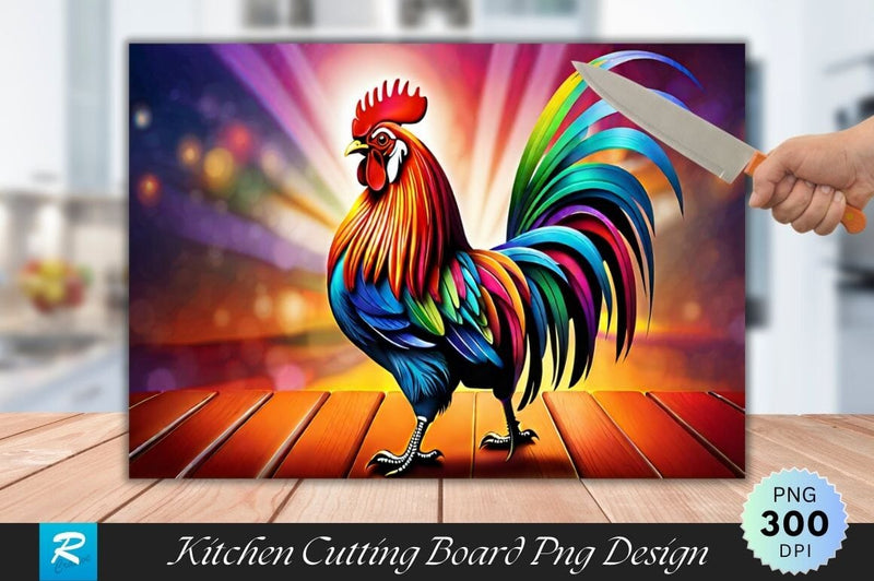 Rooster Cutting Board PNG Design Sublimation Regulrcrative 