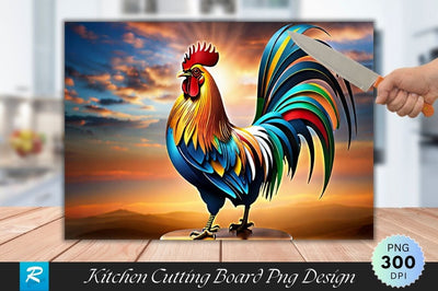 Rooster Cutting Board PNG Design Sublimation Regulrcrative 