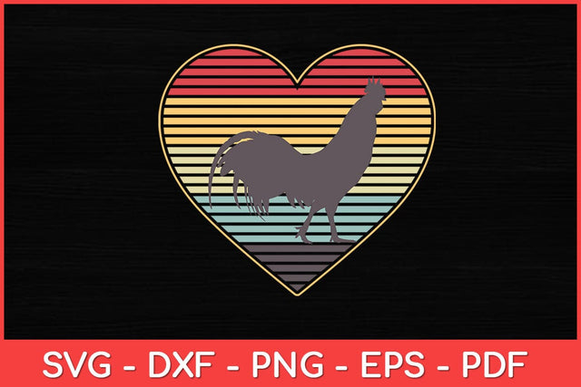 Rooster Farm Animal Lover Retro Vintage Cute 60s 70s Farmer Svg Design SVG artprintfile 