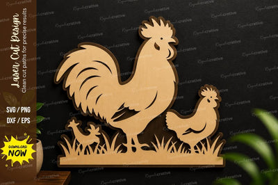 Rooster Farm Laser Cut SVG Design SVG Regulrcrative 