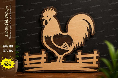 Rooster Farm Laser Cut SVG Design SVG Regulrcrative 