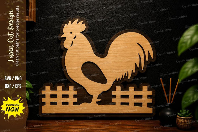 Rooster Farm Laser Cut SVG Rustic Chicken Decor SVG Regulrcrative 