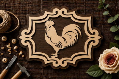 Rooster Farmhouse Sign Laser Cut SVG File SVG Regulrcrative 