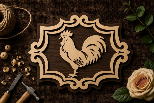 Rooster Farmhouse Wall Decor Laser Cut SVG File SVG Regulrcrative 