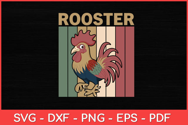 Rooster Vintage Retro Style Grunge Svg Design SVG artprintfile 