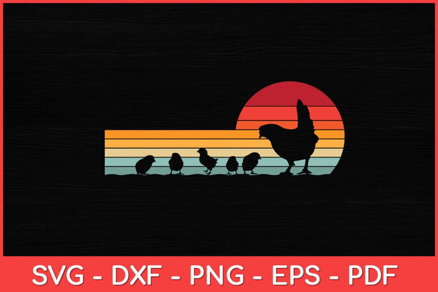 Rooster With Chicks Chicken Retro Vintage 60s 70s Svg Design SVG artprintfile 