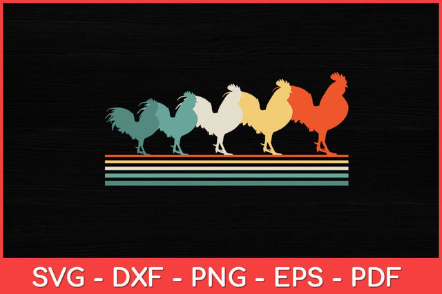 Roosters Chicken Retro Vintage Svg Design SVG artprintfile 