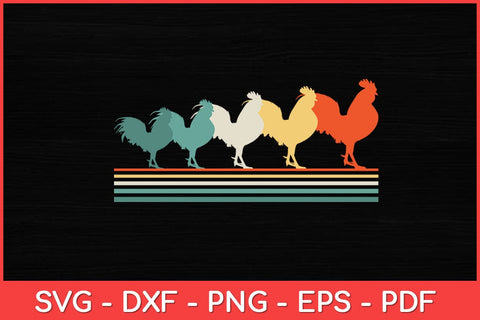 Roosters Chicken Retro Vintage Svg Design SVG artprintfile 