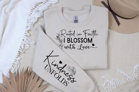 Rooted in Faith I Blossom with Love Sleeve SVG Design, Christian Sleeve SVG, Faith SVG Design, Jesus Sleeve SVG, Religious Sleeve SVG SVG Regulrcrative 