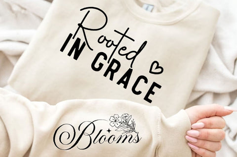 Rooted in Grace Sleeve SVG Design, Christian Sleeve SVG, Faith SVG Design, Jesus Sleeve SVG SVG Regulrcrative 