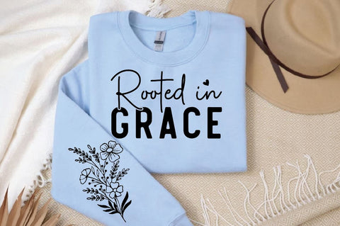Rooted in Grace Sleeve SVG Design, Christian Sleeve SVG, Faith SVG Design, Jesus Sleeve SVG SVG Regulrcrative 