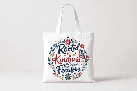 Rooted In Kindness Rising In Freedom PNG | Inspirational Patriotic Sublimation Design SVG BillahCrafts 