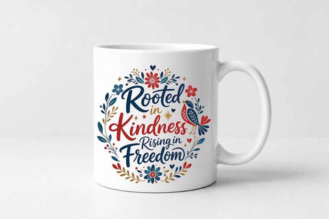 Rooted In Kindness Rising In Freedom PNG | Inspirational Patriotic Sublimation Design SVG BillahCrafts 