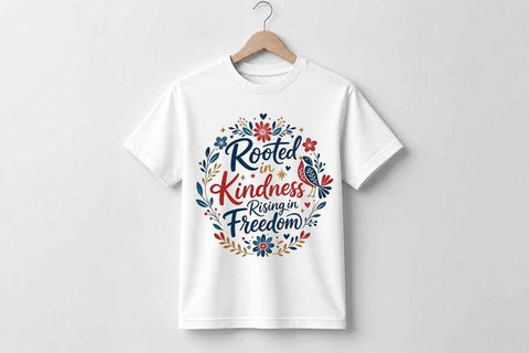 Rooted In Kindness Rising In Freedom PNG | Inspirational Patriotic Sublimation Design SVG BillahCrafts 