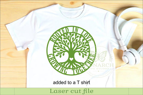Rooted in Love Growing Together Family Tree Sign Laser Cut SVG APInspireddesigns 