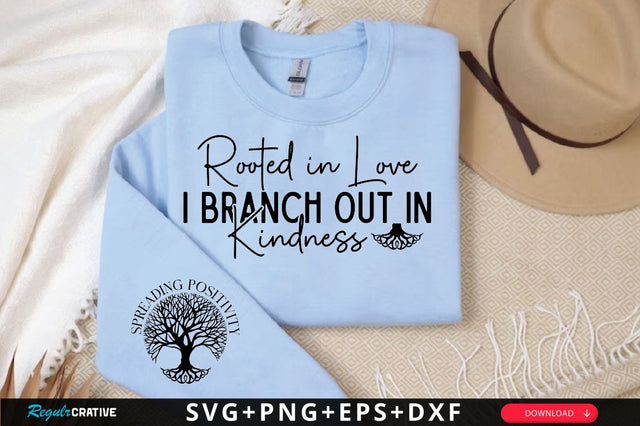 Rooted in Love I Branch Out in Kindness Sleeve SVG Design, Christian Sleeve SVG, Faith SVG Design, Jesus Sleeve SVG, Religious Sleeve SVG SVG Regulrcrative 