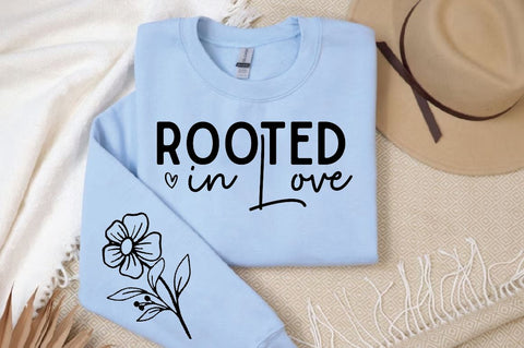 Rooted in Love Sleeve SVG Design, Christian Sleeve SVG, Faith SVG Design, Jesus Sleeve SVG SVG Regulrcrative 