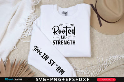 Rooted in strength Sleeve SVG Design, Christian Sleeve SVG, Faith SVG Design, Jesus Sleeve SVG SVG Regulrcrative 