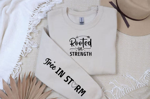 Rooted in strength Sleeve SVG Design, Christian Sleeve SVG, Faith SVG Design, Jesus Sleeve SVG SVG Regulrcrative 