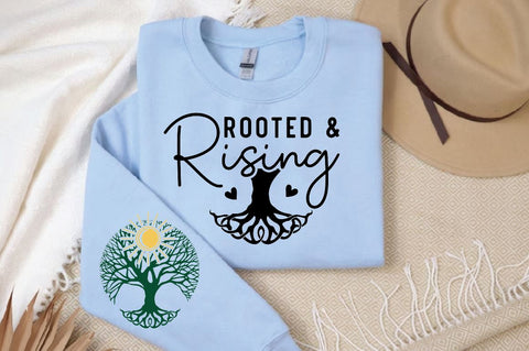 Rooted & Rising Sleeve SVG Design, Christian Sleeve SVG, Faith SVG Design, Jesus Sleeve SVG SVG Regulrcrative 