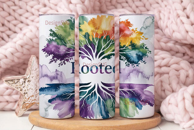 Rooted Tree 20oz Tumbler Wrap Sublimation DesignSVG 