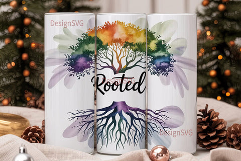 Rooted Tree 20oz Tumbler Wrap Sublimation DesignSVG 