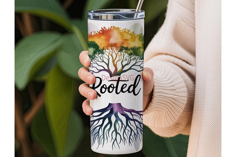 Rooted Tree 20oz Tumbler Wrap Sublimation DesignSVG 