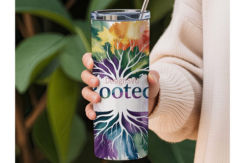 Rooted Tree 20oz Tumbler Wrap Sublimation DesignSVG 