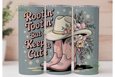 Rootin' Tootin' Cute Tumbler Wrap Sublimation PixelChick 